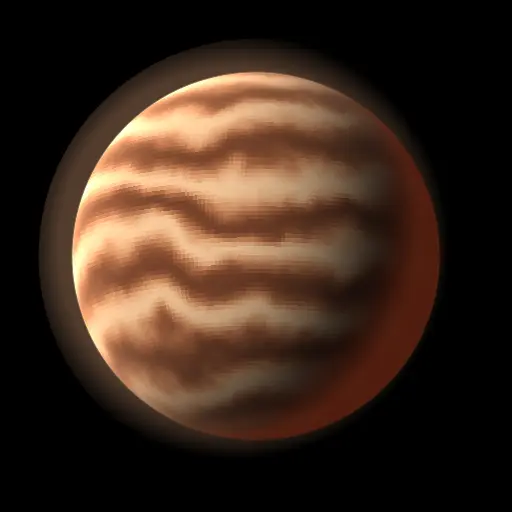 Artist's impression: giant, hot, 10.98 Earth radii, Teq 1,466 K.